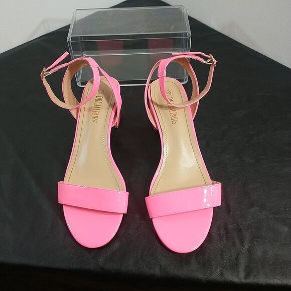 Dream Pairs Women's SZ 9.5 Hot Pink Carnival Ankle Strap Sandals Heels . - Picture 10 of 10